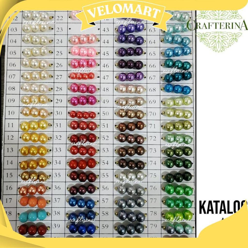 Mutiara Sintetis Berat 8Mm Varian 1 / Mutiara Berat / Mutsin / Mutiara Tasbih Berat C Ori