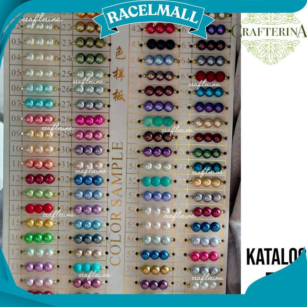 Mutiara Sintetis Berat 8Mm Varian 1 / Mutiara Berat / Mutsin / Mutiara Tasbih Berat C Ori