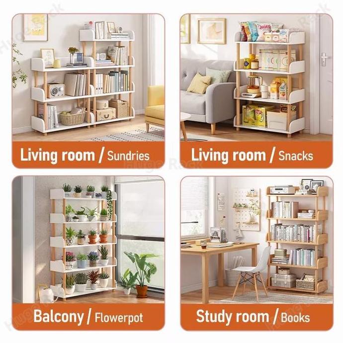 [Ak]Rak Buku Minimalis Kayu Serbaguna Susun/Rak Susun Kayu Penyimpanan Praktis Rak Susun Serbaguna/R