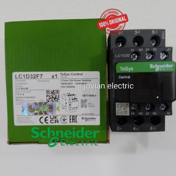 Promo kontaktor schneider lc1d32f7 110v 32a 3p lc1d32 f7 LC1D 32f7 Diskon