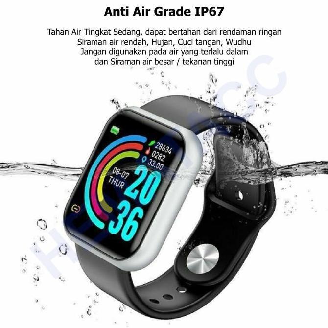 Jam Tangan Pintar Y68 Anti Air Smartwatch D20 Asisten Olahraga IWO