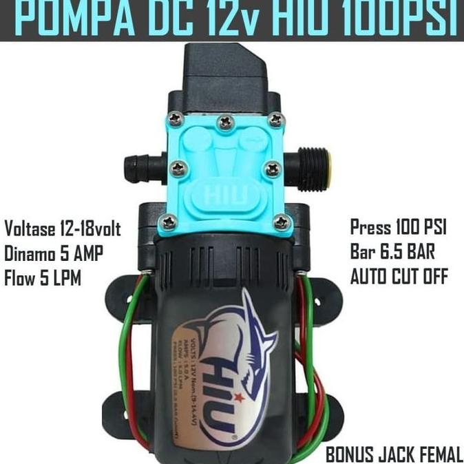 Pompa Air Hiu Single Dc 12V 5 Lpm Tekanan Tinggi Sudah Otomatis