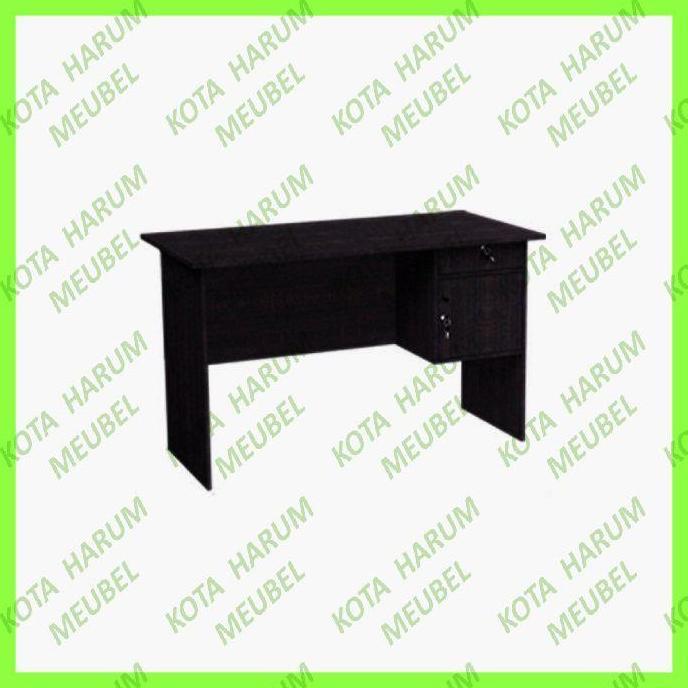 TERBARU - meja kerja kantor ketik tulis kayu 1/2 biro panjang 120 hitam bandung