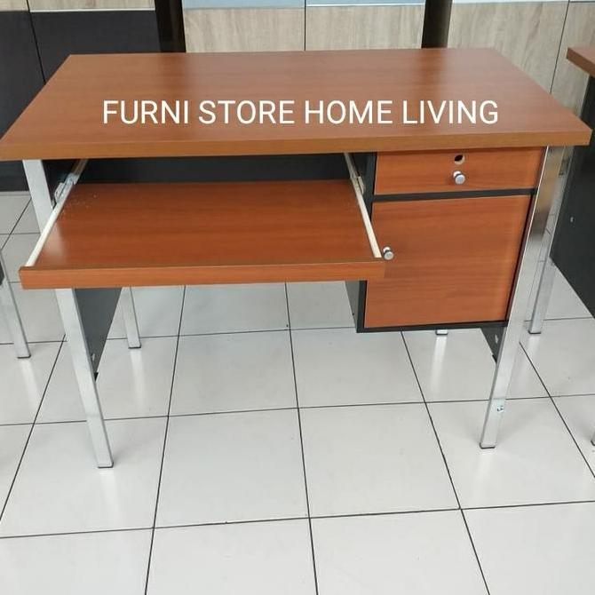 PROMO - Meja Komputer Minimalis Kaki Besi Stainless Kayu Panel Tebal MC 551