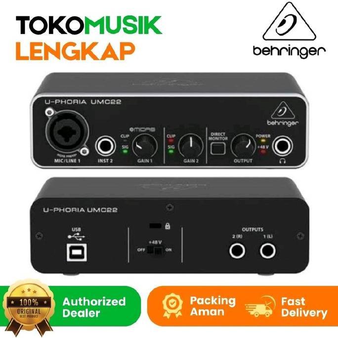 SOUNDCARD AUDIO INTERFACE BEHRINGER UMC 22 SOUND CARD BEHRINGER UMC22 ORIGINAL ORIGINAL DAN TERPERCA