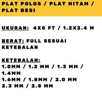 Plat Besi hitam 2mm lembaran 1mm 1 2 mm Bordes Custom HRC
