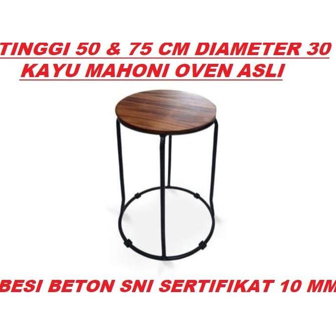 bangku bulat kayu/bangku cafe/kursi cafe/bangku murah/bangku bar Besi Furniture