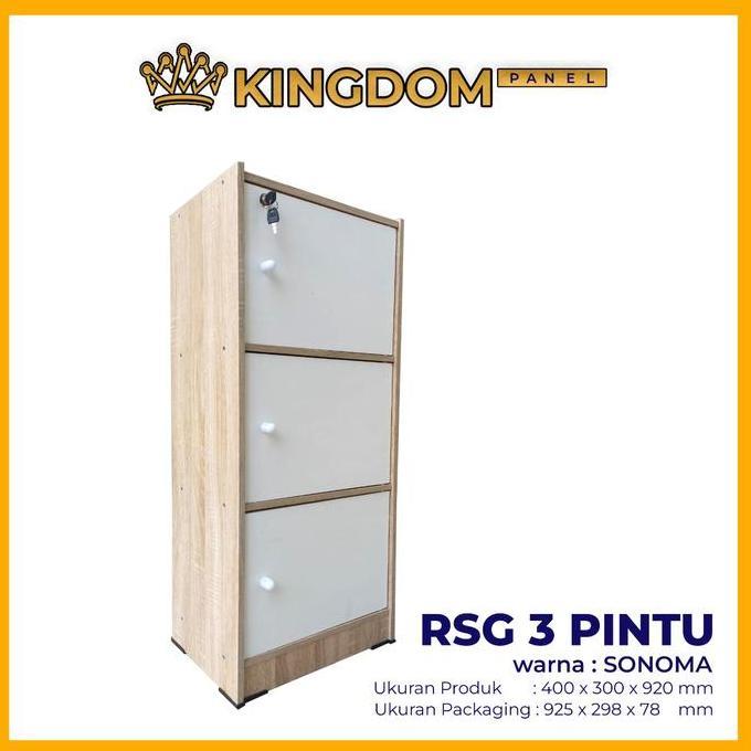 TERMURAH - Rak Buku Serba guna 3 pintu Lemari file kecil Kunci