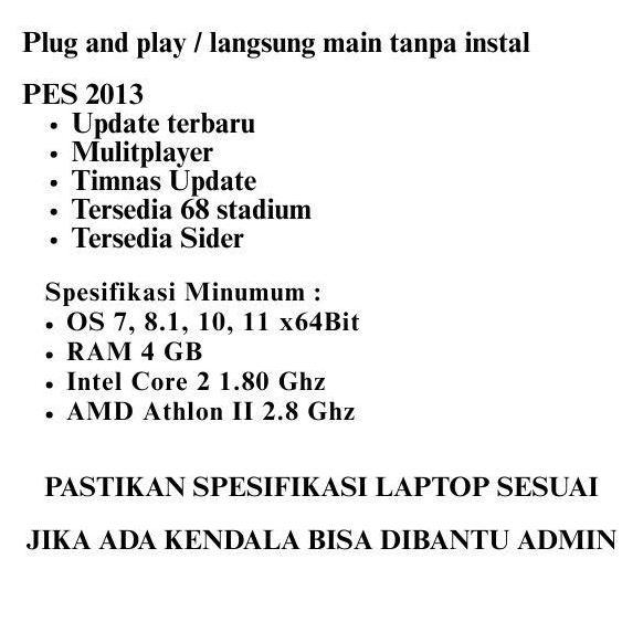 Flashdisk PES 2013 season 2025 2026 bonus game laptop pc komputer plug and play