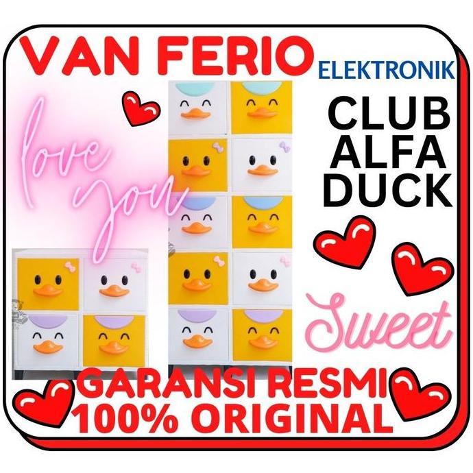 NEW - LEMARI PAKAIAN PLASTIK KARAKTER RAK SERBAGUNA DOUBLE CLUB ALFA DUCK