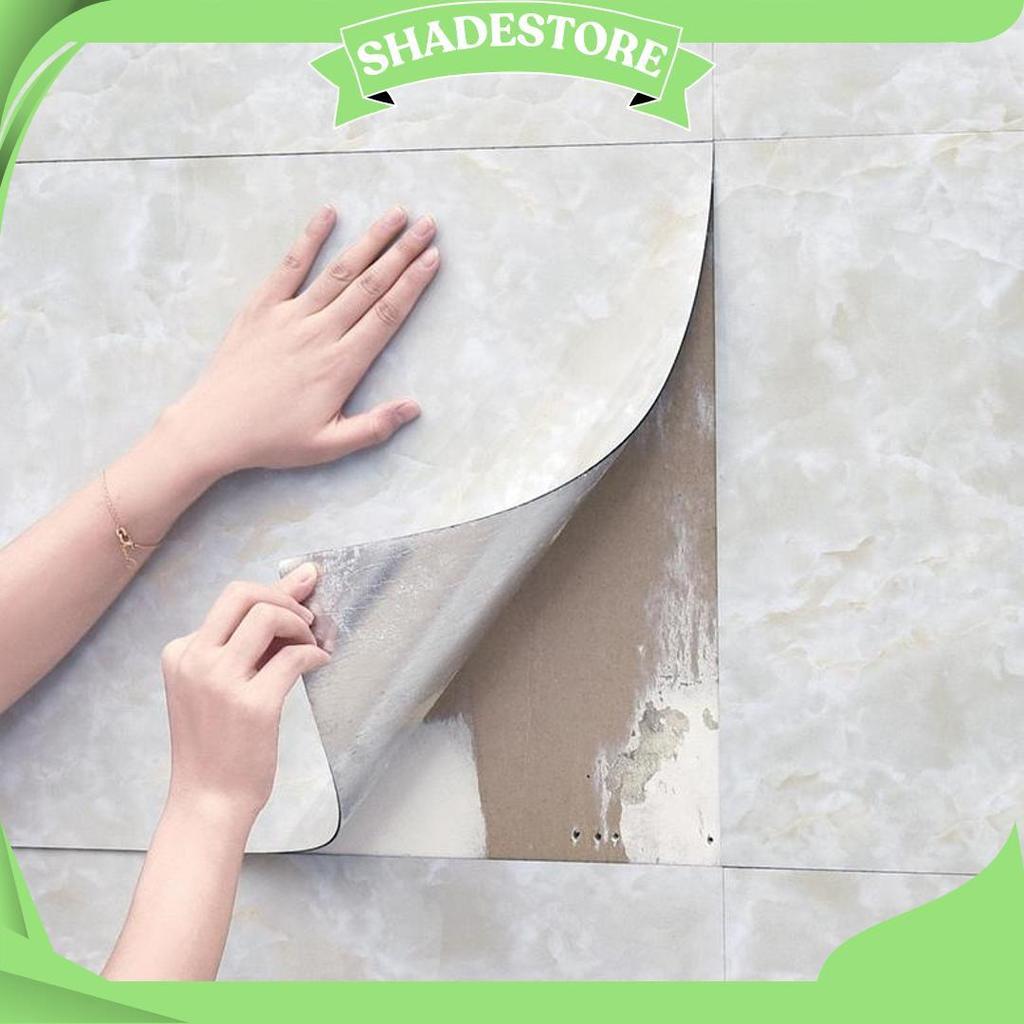 [Alumunium Foil] Wallpaper Dinding Vinyl Marble 30 X 60 Cm /  Lantai Vinyl Keramik Marbel Granit / S