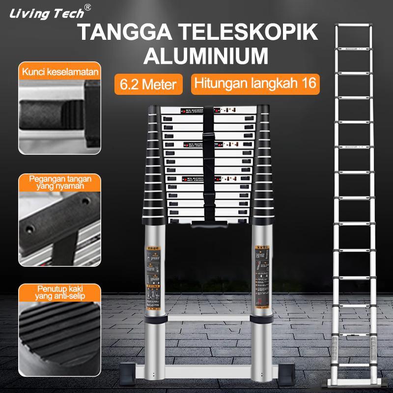 -Tangga Lipat Aluminium Teleskopik Rumah Tangga/ Tangga Teleskopik 6.2M / Tangga Teleskopik Portabel