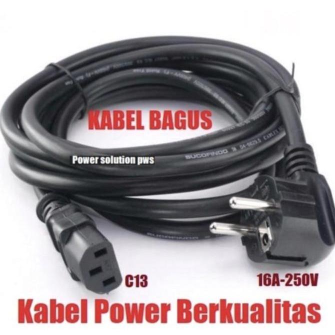 Kabel power Ac cord Eu plug to C13 / C13-EU 1.5mm 3M SNI