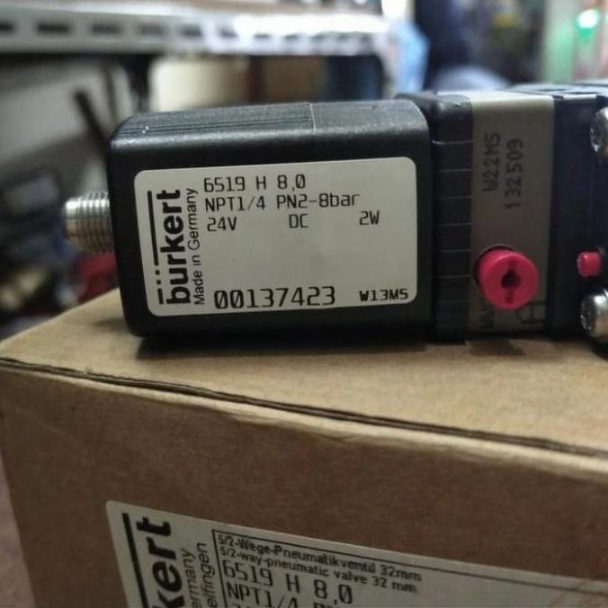 Burkert 6519 H 8,0 Ac220V/24Vdc Solenoid Burkert 5/2 Way 1/4 In  Sale