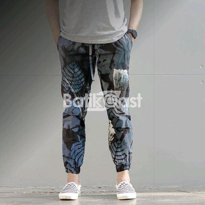 Celana Joger Batik Abstrak Kekinian Kode Bj 06 Pria Motif Hitam Panjang Katun Dewasa Wanita Cowok