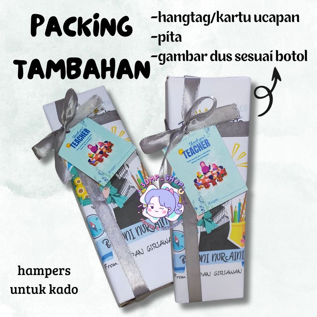 Tambahan packing hampers box botol minum tumbler termos sport klik niagara hari guru happy teacher d