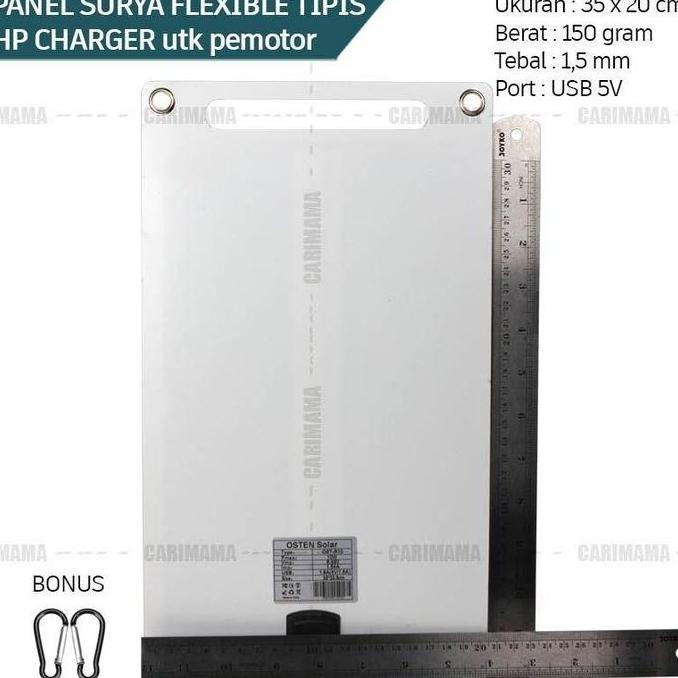 TERMURAH Solar panel monokristalin lentur elastis flexible ringan tipis 10W / HP Charger / cas ponse