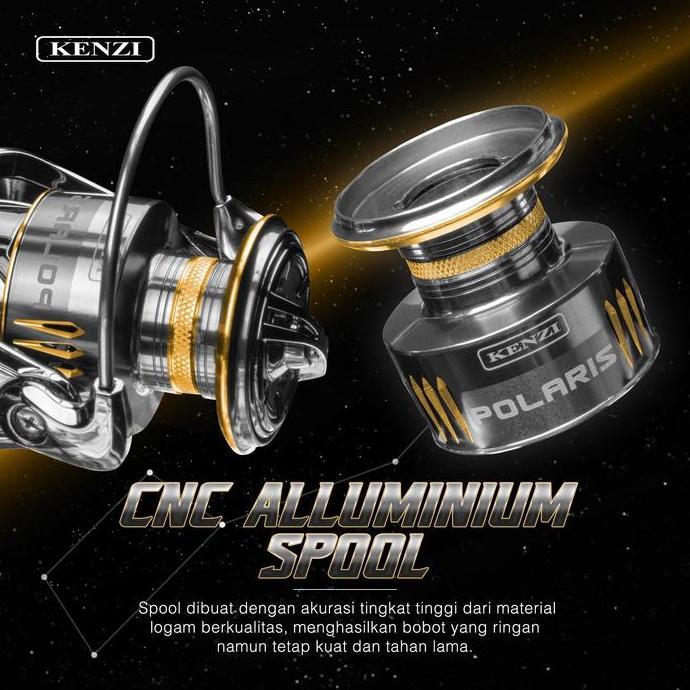 REEL KENZI POLARIS SW 2000 3000 4000 6000 G1 DURALIUM ROTOR CARBON ALLUMINIUM BODY with 11+1 Stainle