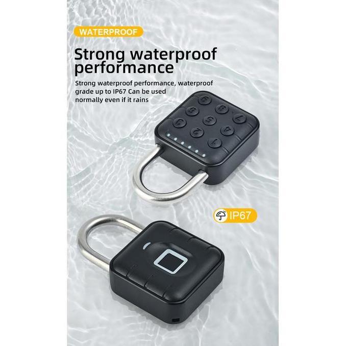 Smart Padlock Gembok Password Waterproof IP67 Tuya/SmartLife  12 Months Battery SmartLife
