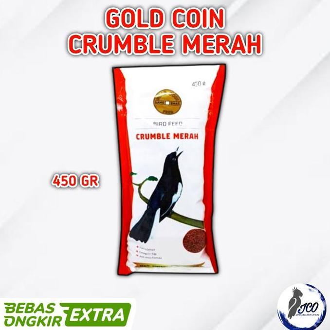 TERBARU GOLD COIN CRUMBLE MERAH PAKAN BURUNG MURAI BURUNG KACER GOLD COIN PROMO