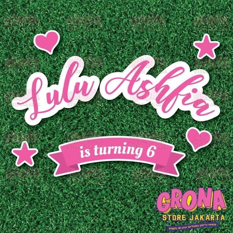 Tulisan nama Dekorasi Backdrop Ulang tahun / Lamaran / wedding / Tasyakuran Aqiqah / Tedak Sinten