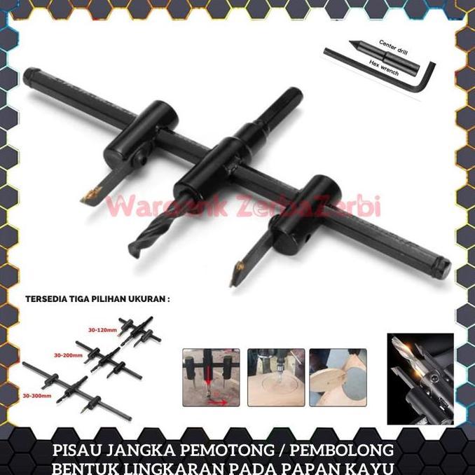 MATA BOR PISAU JANGKA ADJUSTABLE DRILL BITS CIRCLE HOLE SAW CUTTER PEMBOLONG PELUBANG PEMOTONG PAPAN