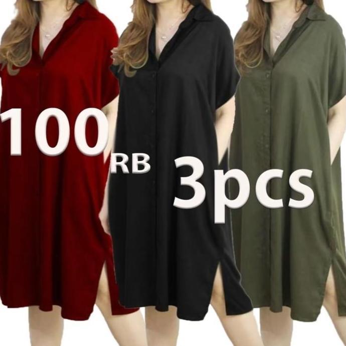 PROMO USAHA 1 PAKET ISI 3 DASTER LULA HOMEDRESS 100% Katun home dress