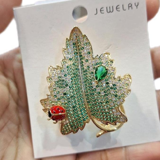 bros hijab wanita daun hijau/bros premium Terlaris