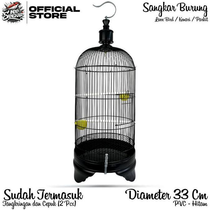 Sangkar Kandang Burung LOVE BIRD / KENARI / PARKIT Diameter 33 Cm PVC Biru Muda | Sangkar Burung Bes