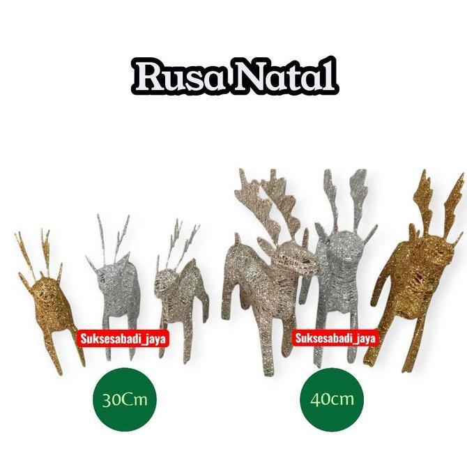 Pajangan Natal Rusa Tanduk Ukuran 30CM-50CM /Dekorasi Hiasan Natal CHRISTMAS REINDEER Ornament Kado 