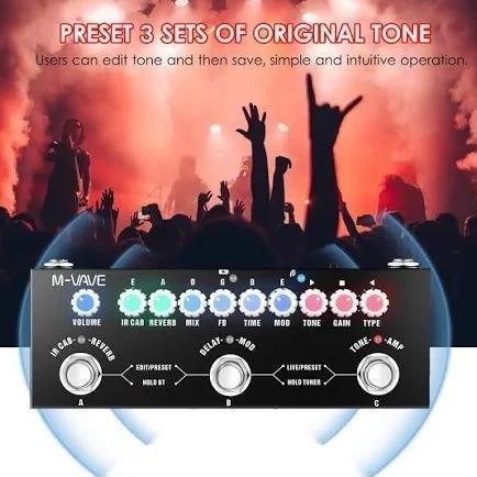 Efek Gitar Bass M-VAVE Cube Baby Soundcard Multi Effects Pedal Multi Efek Cuvave Muslady ReverbGuita