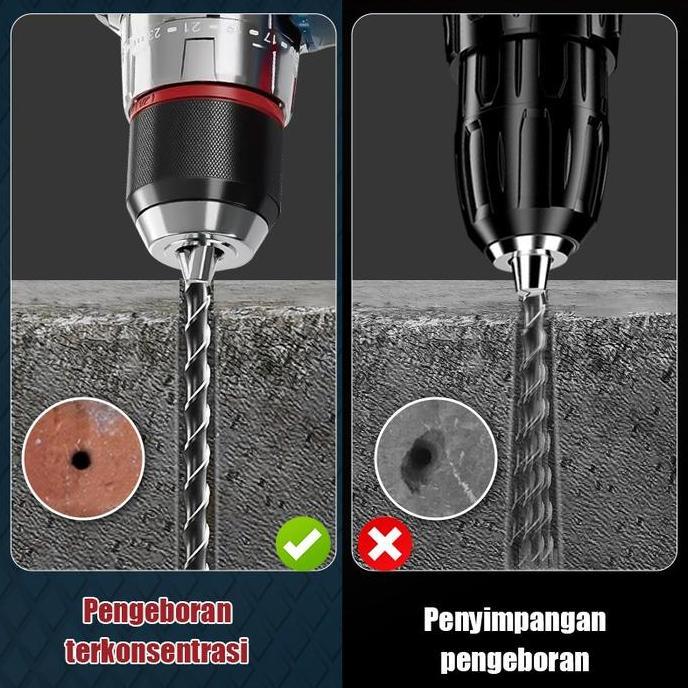 LUCID LX-60/LX-50 Brushless Mesin bor 13MM 2.0A 21V/18V Lithium Battery Bor Listrik Impact Multifunc