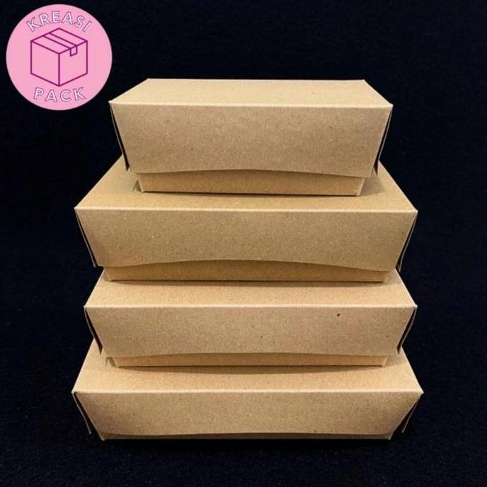 Cetak Paper Lunch Box Custom Logo (Kotak Makan Kraft) - 500 pcs
