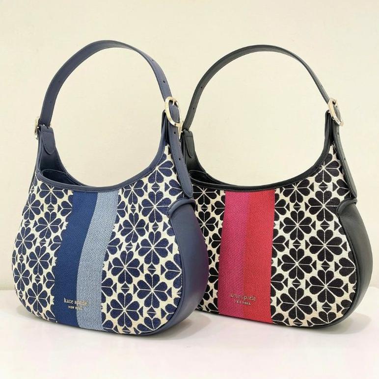 Tas Wanita Branded KS Flower Jacquard Stripe Penny Hobo Bag 100% Original