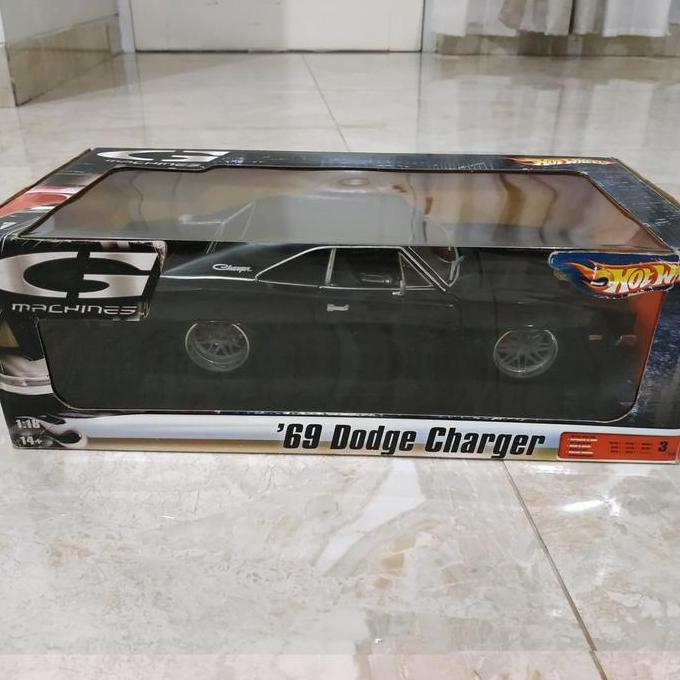 Hotwheels 1:18 69 Dodge Charger G Machines Muscle Car Black VHTF Item