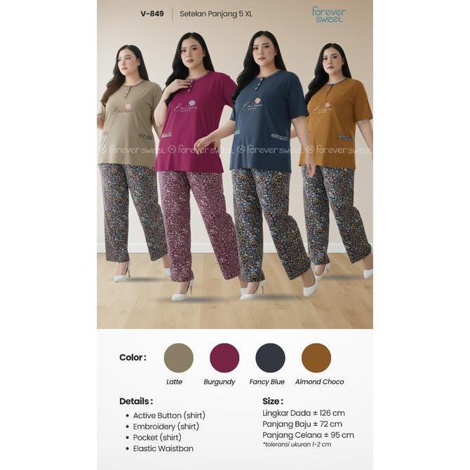 Promo baby doll/ setelan  Jumbo pendek - panjang  (5xl ) Forever Diskon