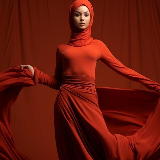 Manset Atasan Lengan Panjang Turtleneck Merah Merdeka 713 Terlaris