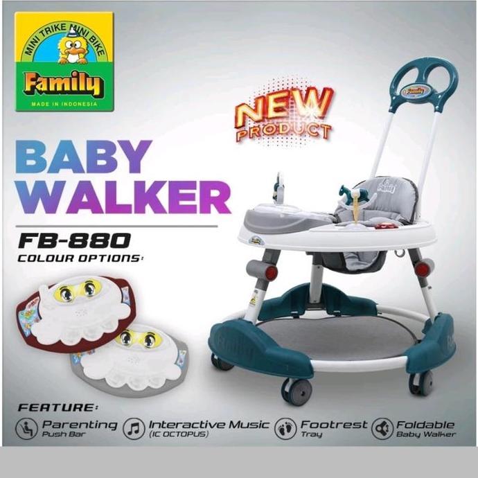 Family Baby Walker FB880 Alat Bantu Belajar Jalan Roda Bayi Bulat Music Mainan
