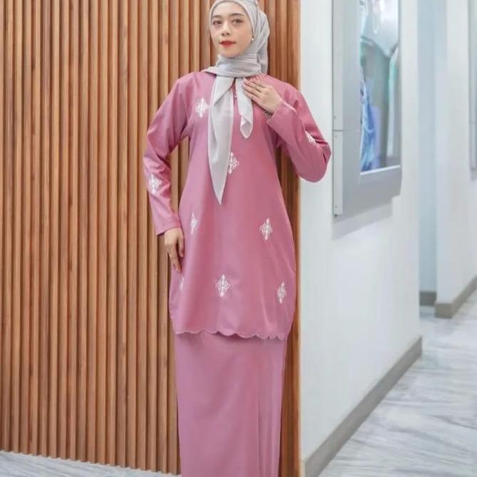 Baju Kurung Melayu Wanita Bordir Bahan Katun Toyobo Terlaris