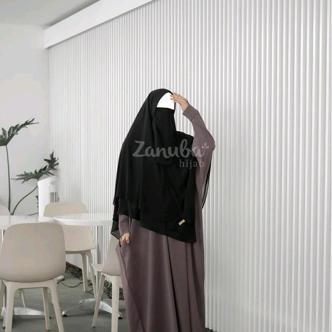 abaya batwing by zanuba basic abaya Muslim Gamis Dress Wanita Turki Syari Hitam Simple Crinkle Airfl