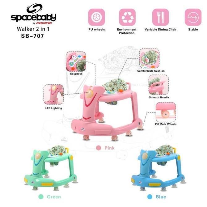 Baby Walker SPACE BABY SB707 Alat Bantu Belajar Jalan Bayi Garansi SNI