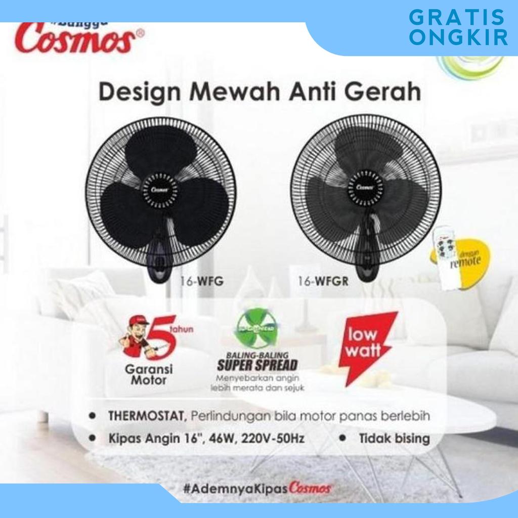 Kipas Dinding Cosmos 16Wfgr Remote Control - Kipas Dinding Cosmos 16Wfg - Wall Fan Cosmos 16Inch