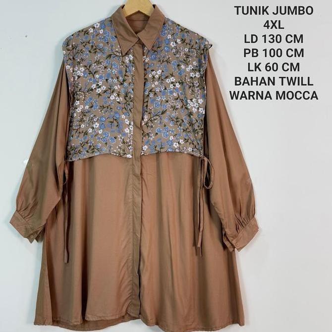 Tunik Jumbo Ld 130 Cm Model Kombinasi Kekinian - Calista Tunik Terlaris
