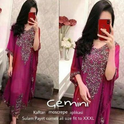 BAJU KAFTAN BORDIR PAYET JUMBO / KAFTAN MODERN Terlaris