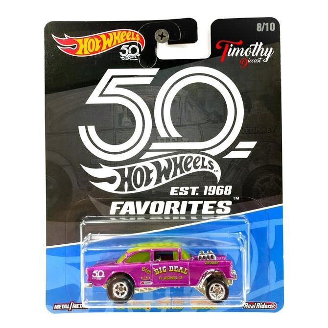 Hotwheels 55 Chevy Bel Air Gasser 50th Favorites Premium Ban Karet