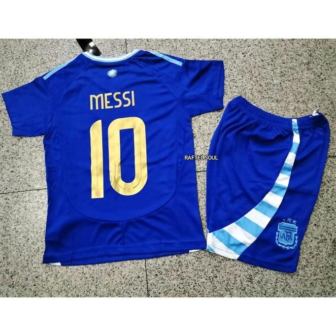 JERSEY BAJU BOLA ANAK ARGENTINA AWAY KIDS 2024 + NAMESET MESSI