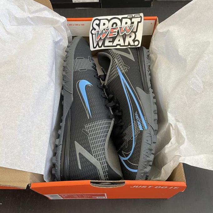 Sepatu Futsal Nike Mercurial Pavor 14 Academy Turf Black List Blue
