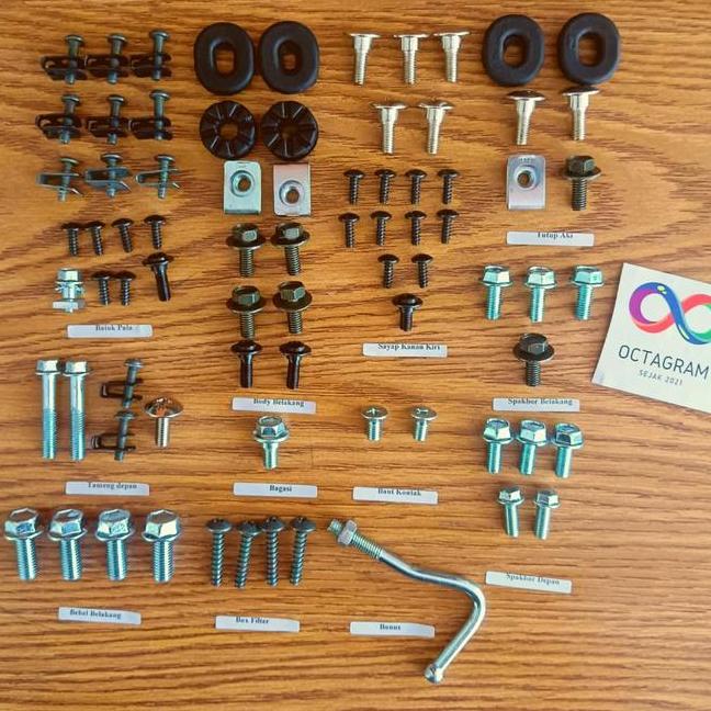 Gratis Ongkirbaut Supra X 100 Baut Body Motor Supra X 100 Lengkapbaut Body Motor Supra X 100Full Set