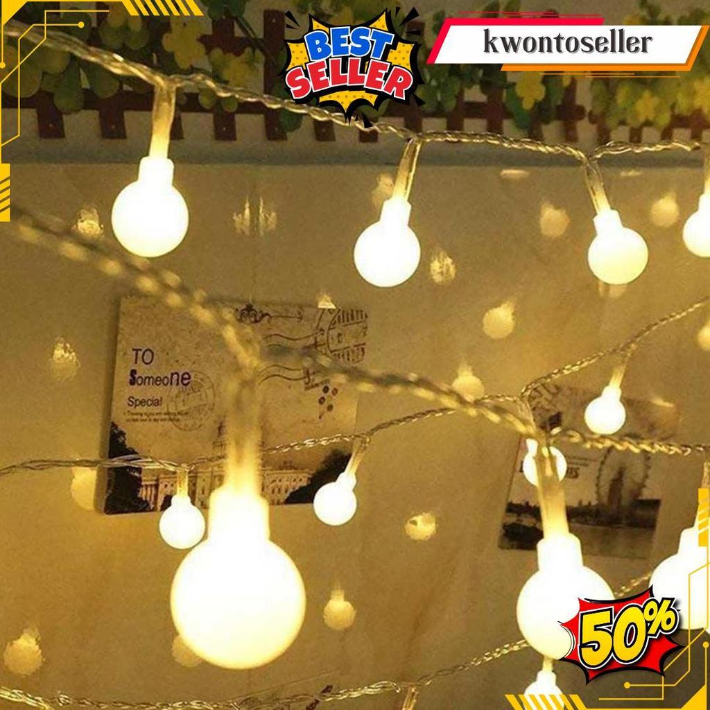 Lampu Hias Dekorasi Ruangan Kamar Tumblr Waterproof Sperical Light String Portable Bohlam Hiasan Nat