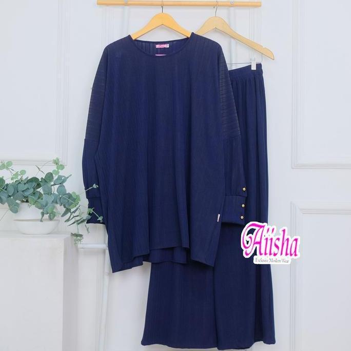 AIISHA | One Set Larista Bahan Knit Premium / Setelan Size Jumbo LD 125 - 140 (Melar) Knit Premium